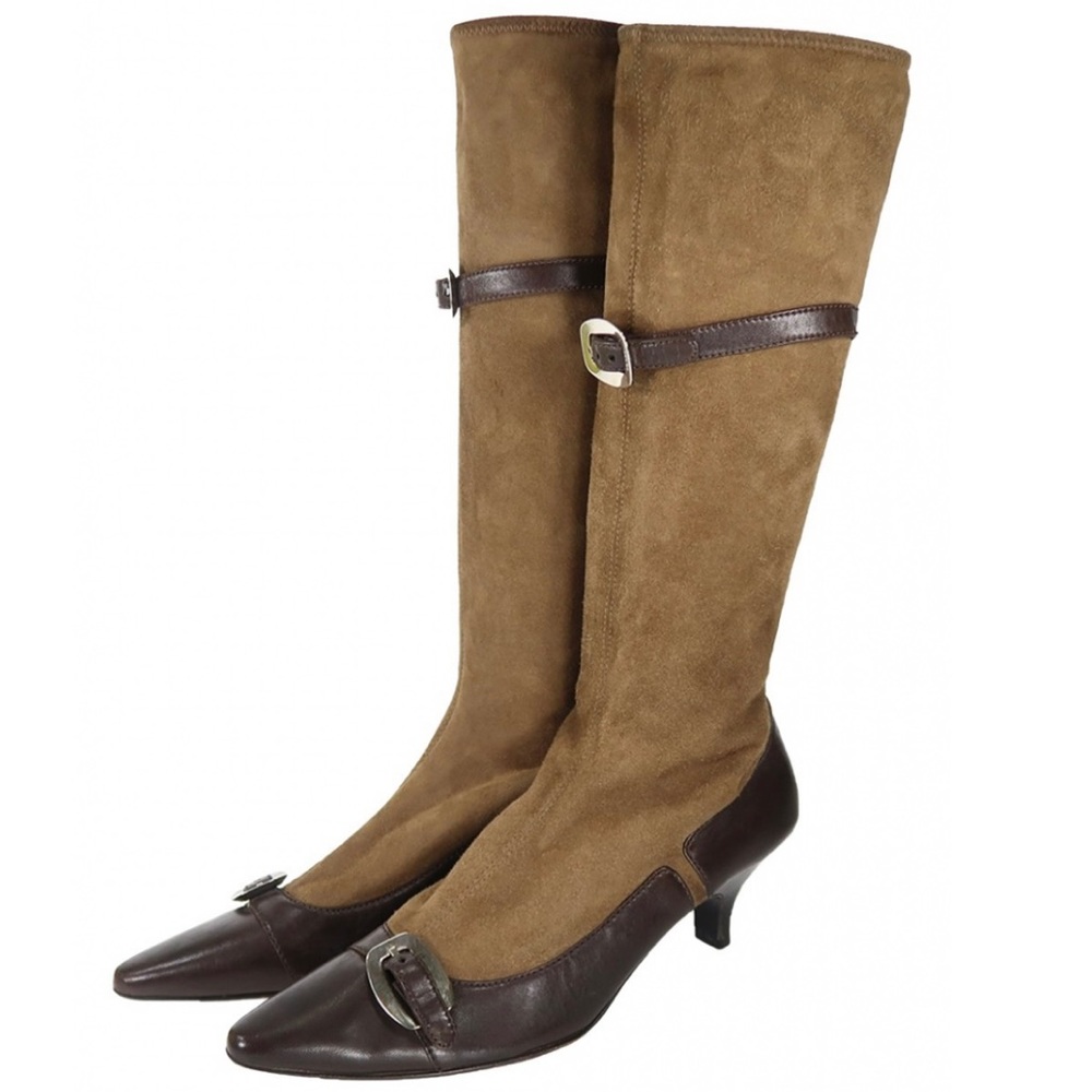 Rare Vintage Prada Suede Kitten Heel Boots
